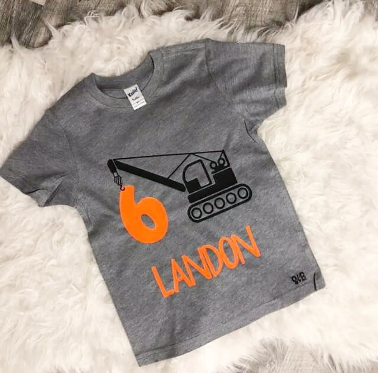 Customized Birthday Construction Truck Theme Kid’s Shirt