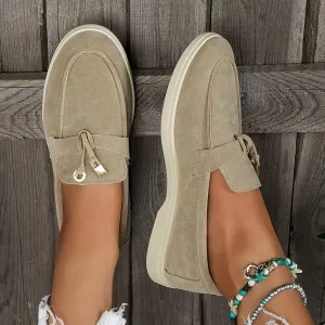 Dames loafers met kwastjes en ijzeren ring, slip-on platte schoenen met ronde tenen