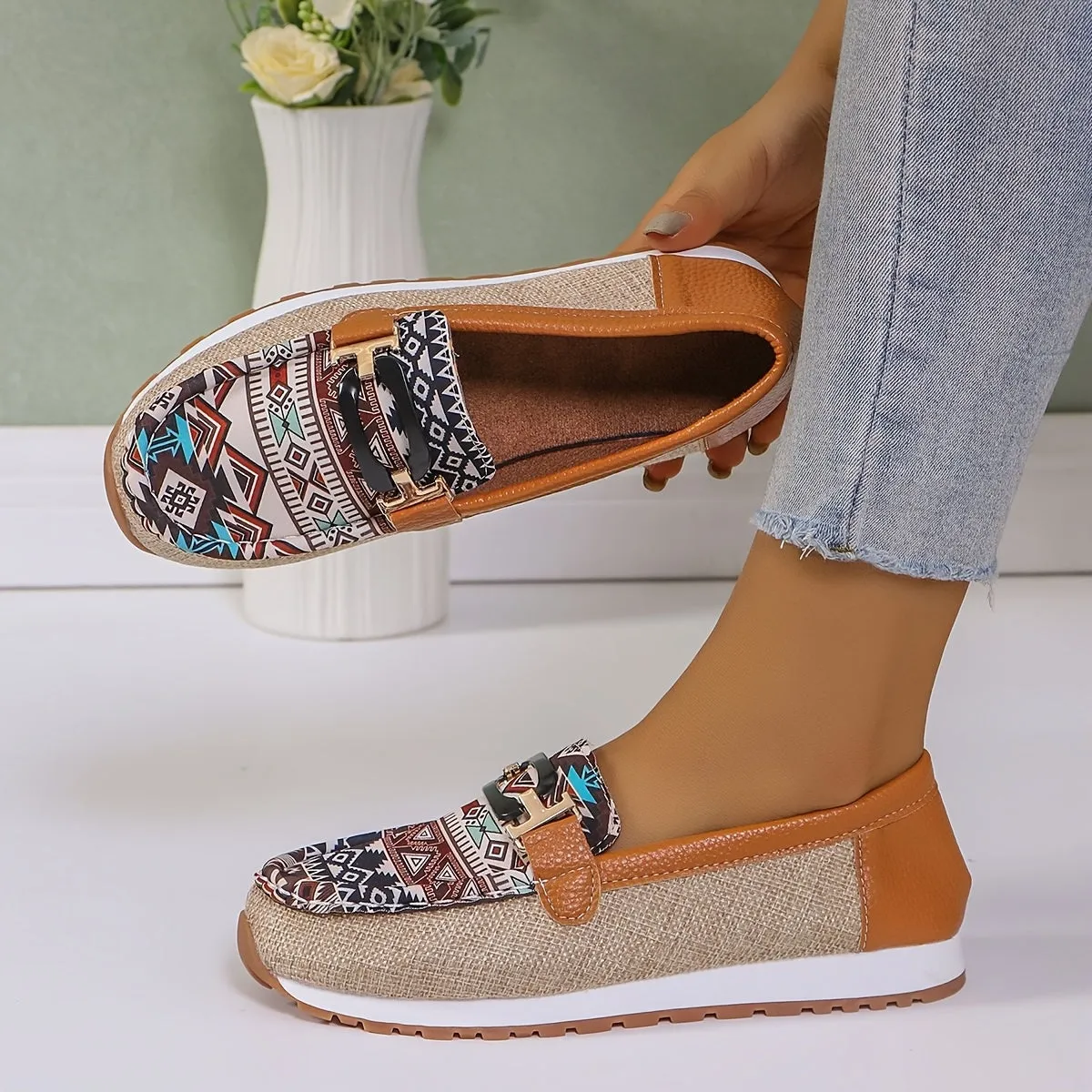Dameslip-on loafer in de Britse stijl adembare, zachte zool