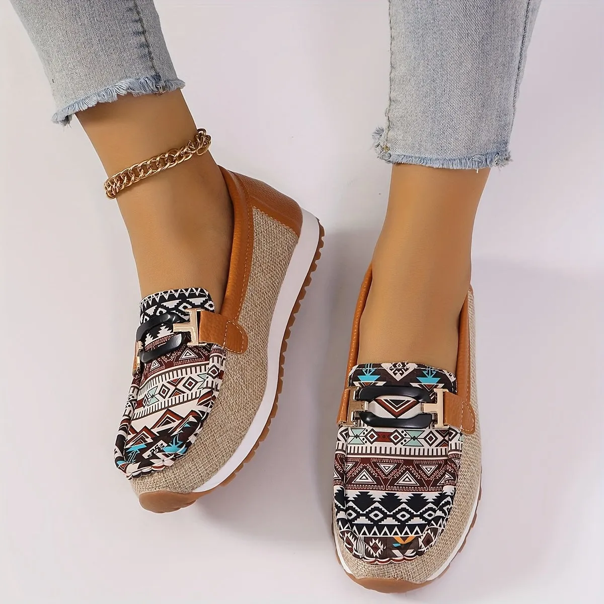 Dameslip-on loafer in de Britse stijl adembare, zachte zool