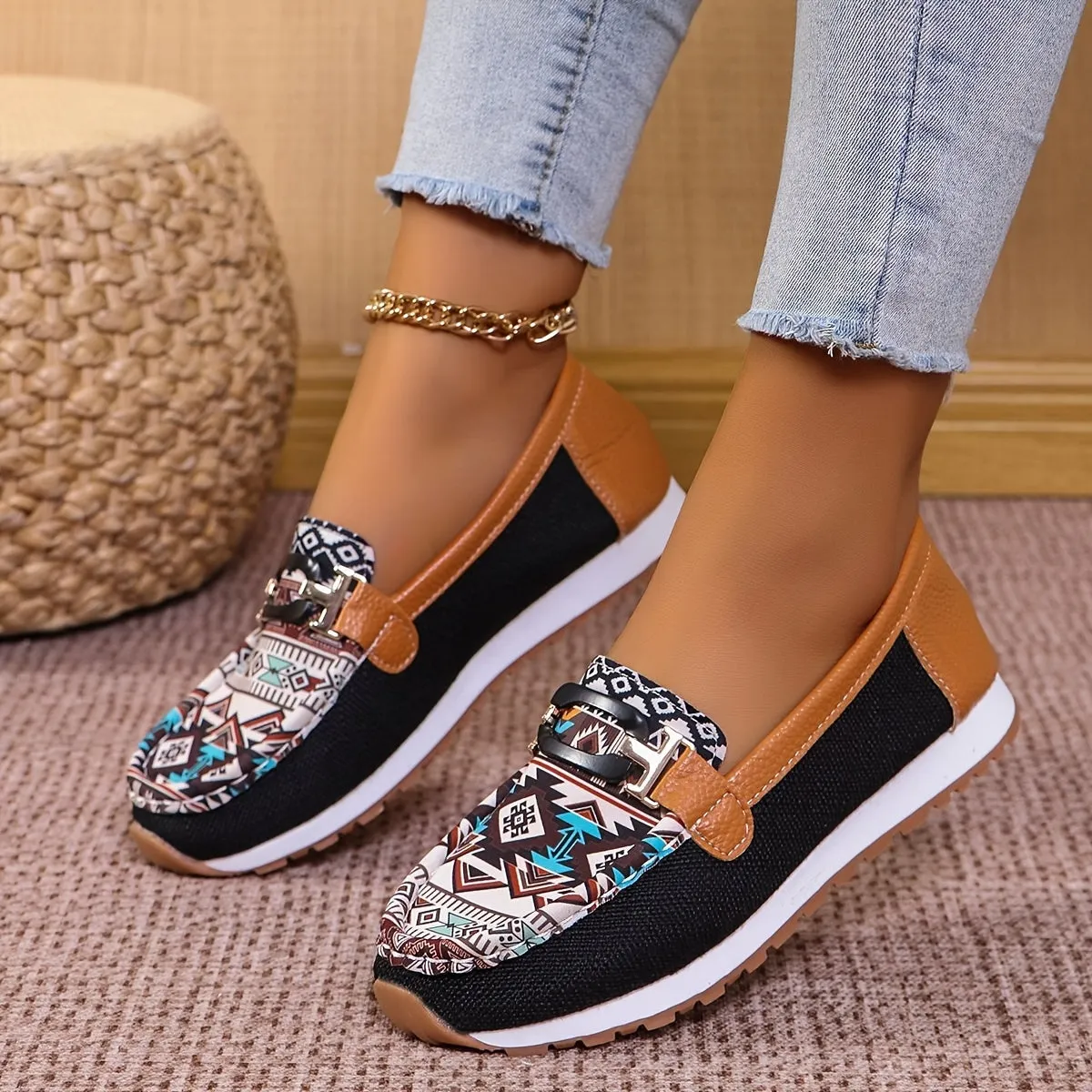 Dameslip-on loafer in de Britse stijl adembare, zachte zool