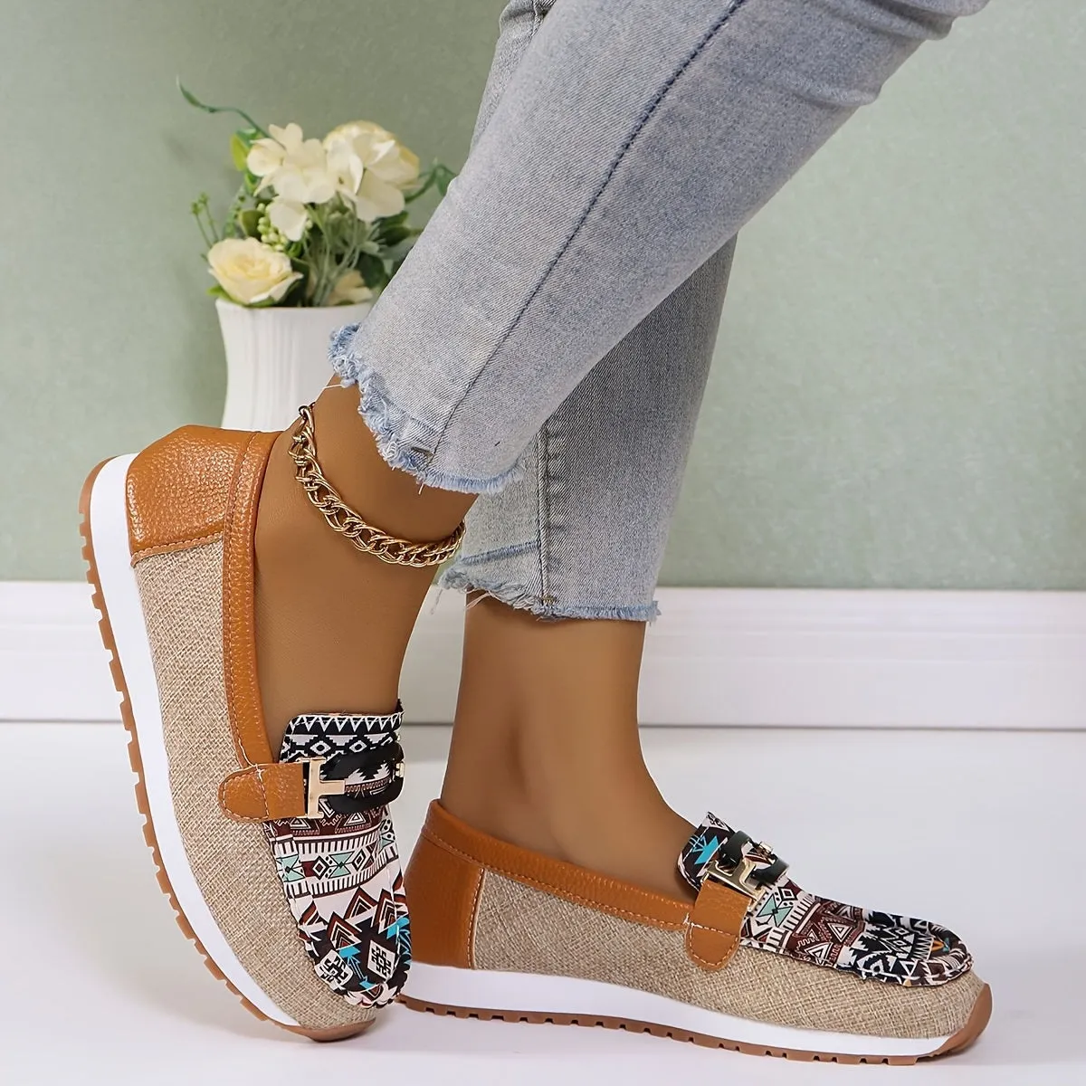 Dameslip-on loafer in de Britse stijl adembare, zachte zool