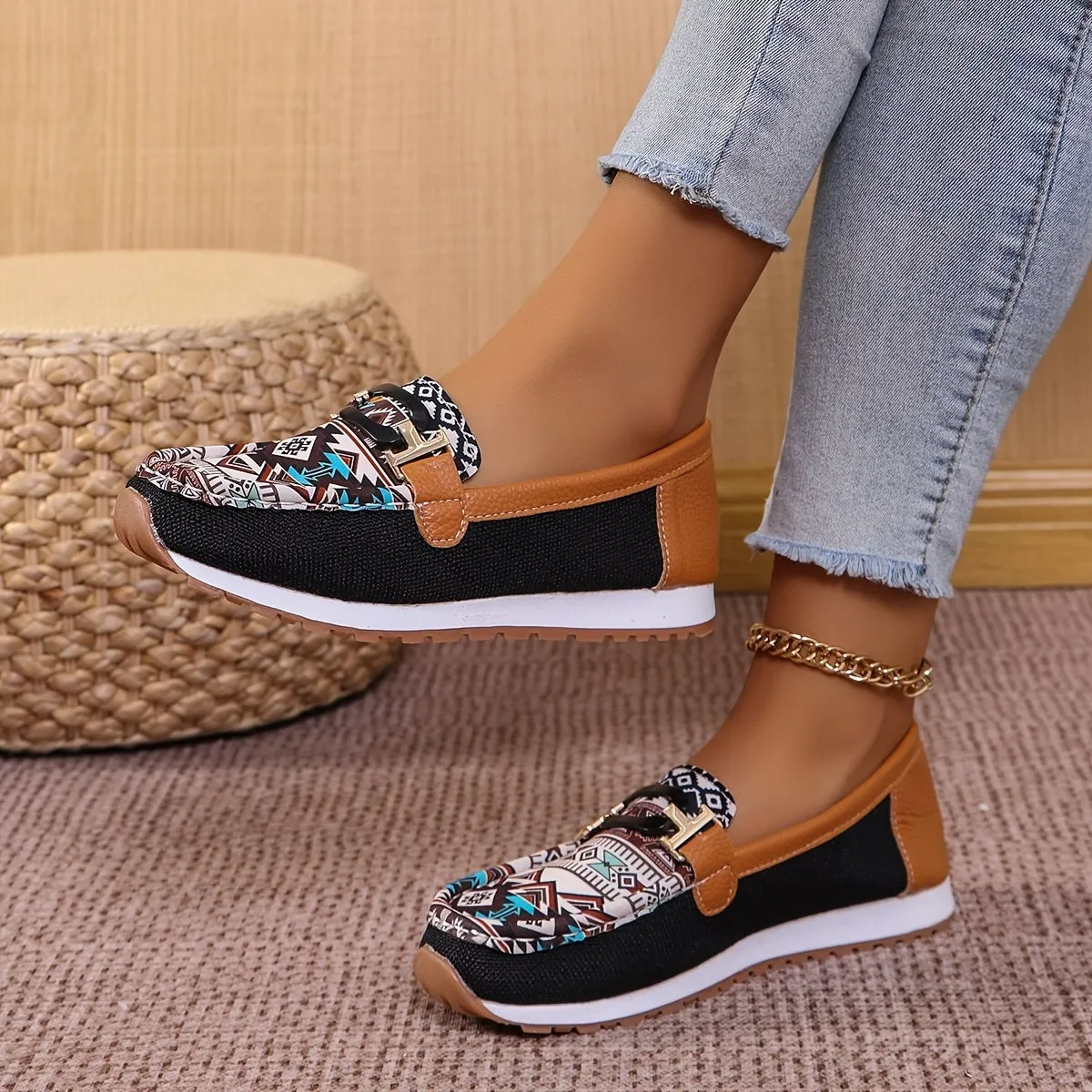 Dameslip-on loafer in de Britse stijl adembare, zachte zool