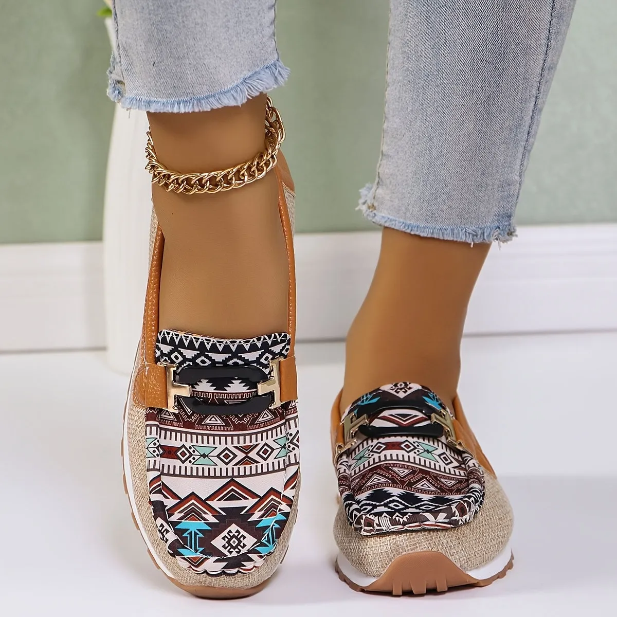 Dameslip-on loafer in de Britse stijl adembare, zachte zool