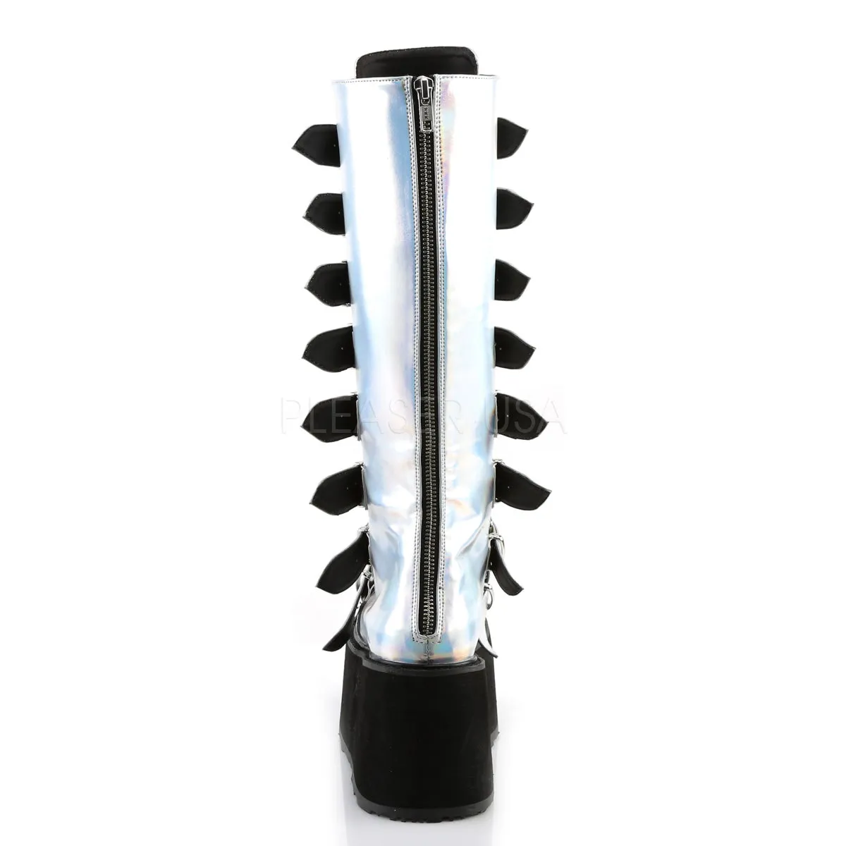 DAMNED-318  Silver Hologram Vegan Leather