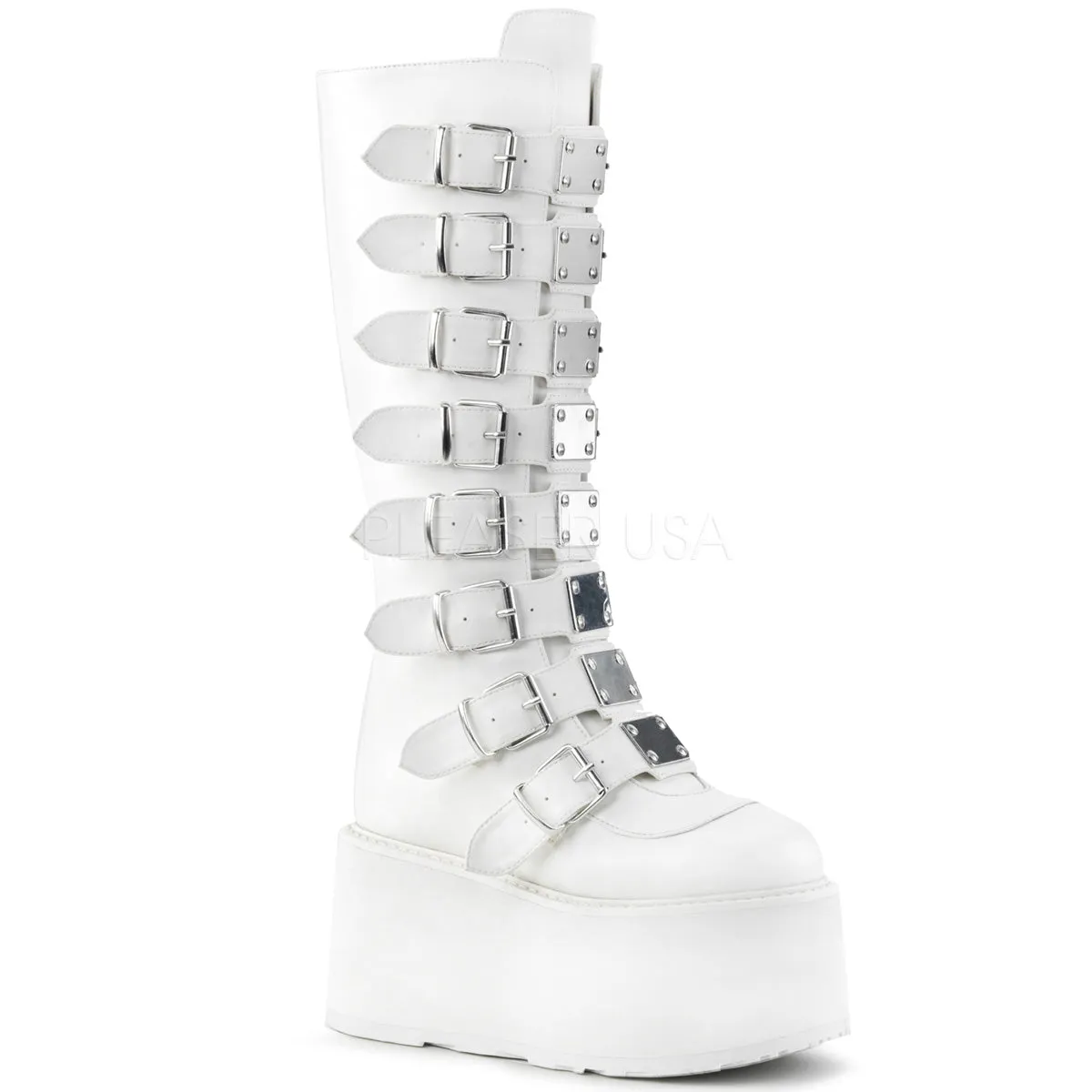 DAMNED-318  White Vegan Leather