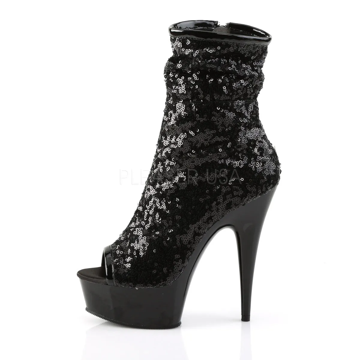 DELIGHT-1008SQ  Black Sequins/Dark Pewter Chrome