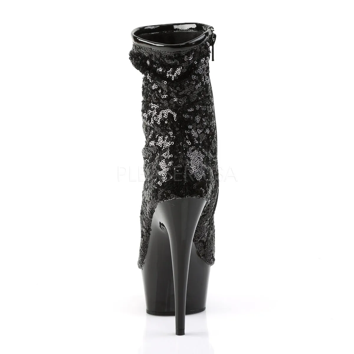 DELIGHT-1008SQ  Black Sequins/Dark Pewter Chrome