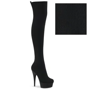 DELIGHT-3002-1  Black Stretch Knit Fabric/Black Matte
