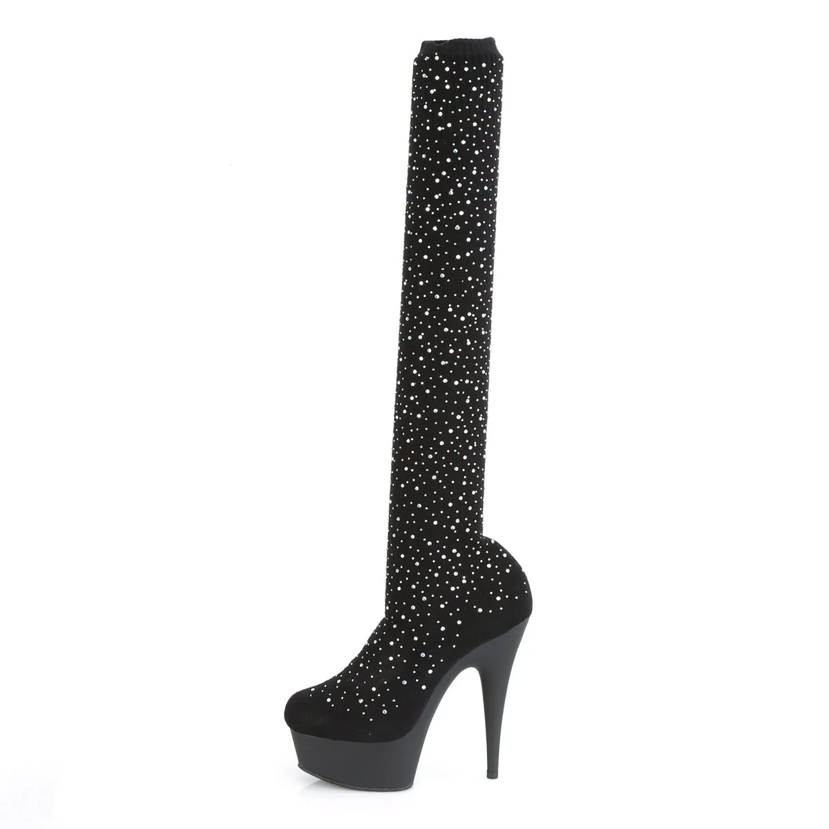 DELIGHT-3002  Black Stretch Knit Fabric/Black Matte