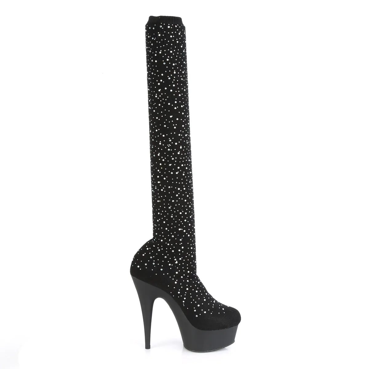 DELIGHT-3002  Black Stretch Knit Fabric/Black Matte