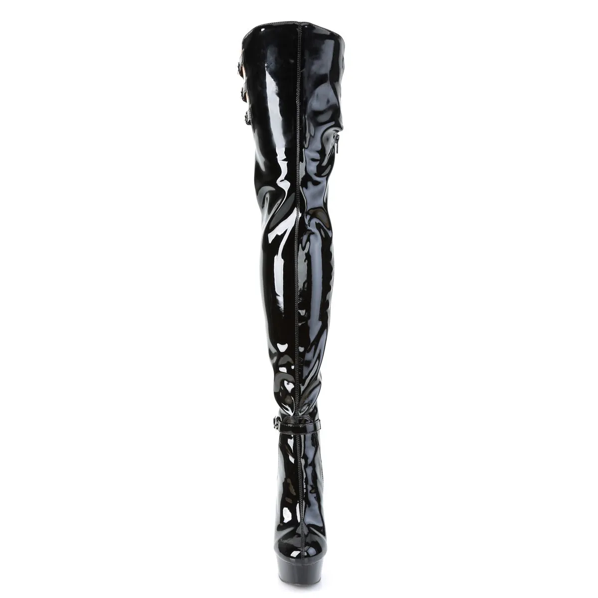 DELIGHT-3055  Black Stretch Patent/Black