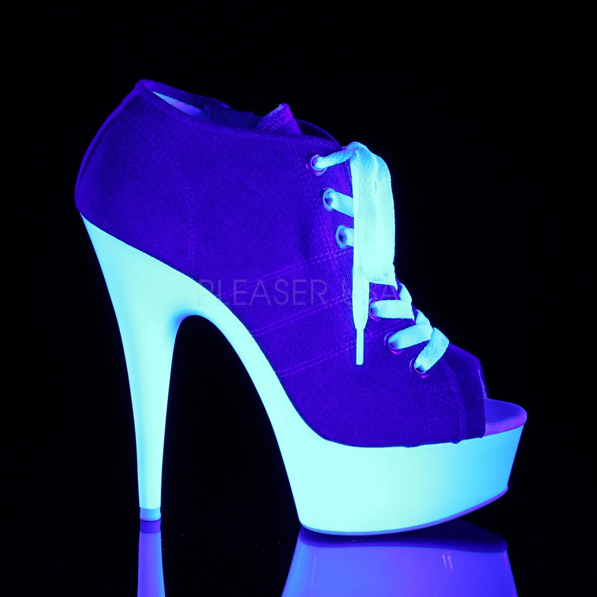 DELIGHT-600SK-01  Denim Blue Canvas/Neon White