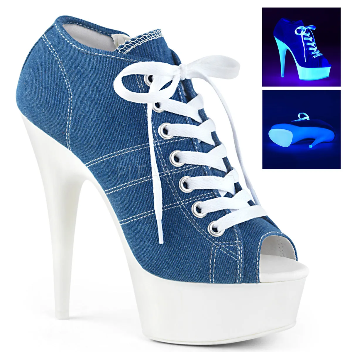 DELIGHT-600SK-01  Denim Blue Canvas/Neon White