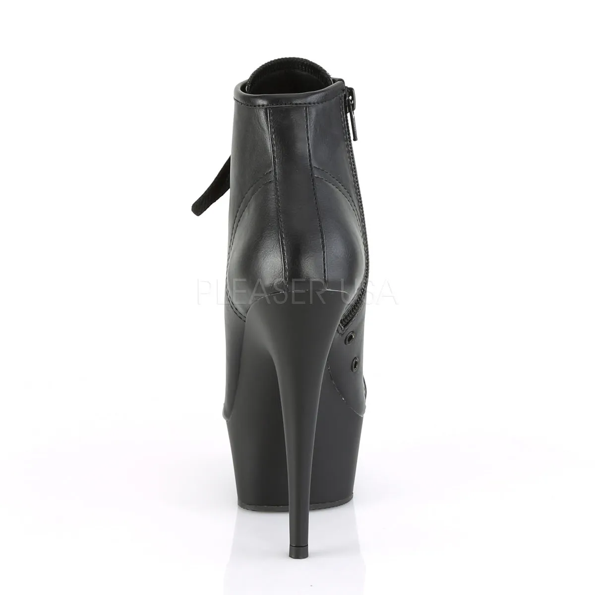 DELIGHT-600SK-02  Black Faux Leather/Black Matte
