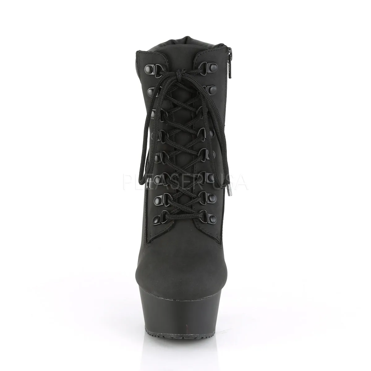 DELIGHT-600TL-02  Black Nubuck Faux Leather/Black Matte