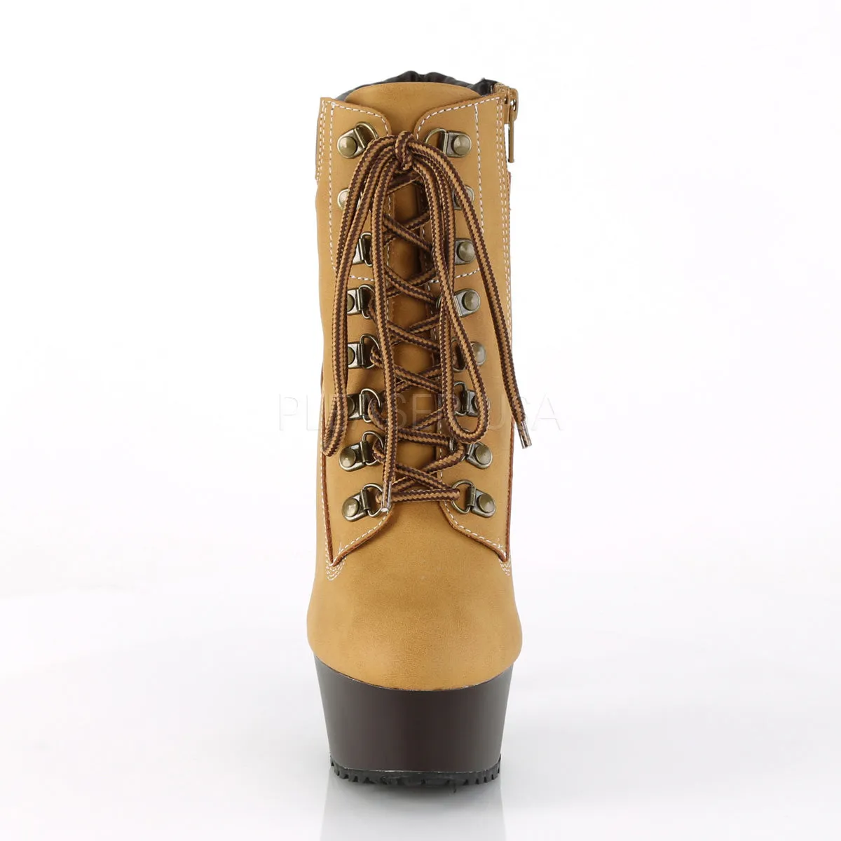 DELIGHT-600TL-02  Tan Nubuck Faux Leather/Dark Brown Matte