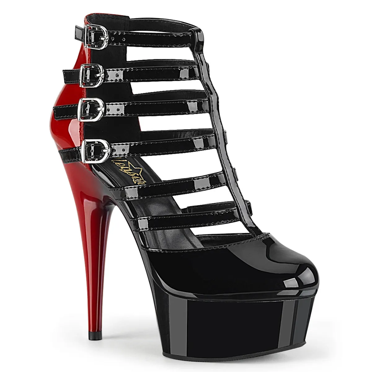 DELIGHT-695  Black-Red Patent/Black