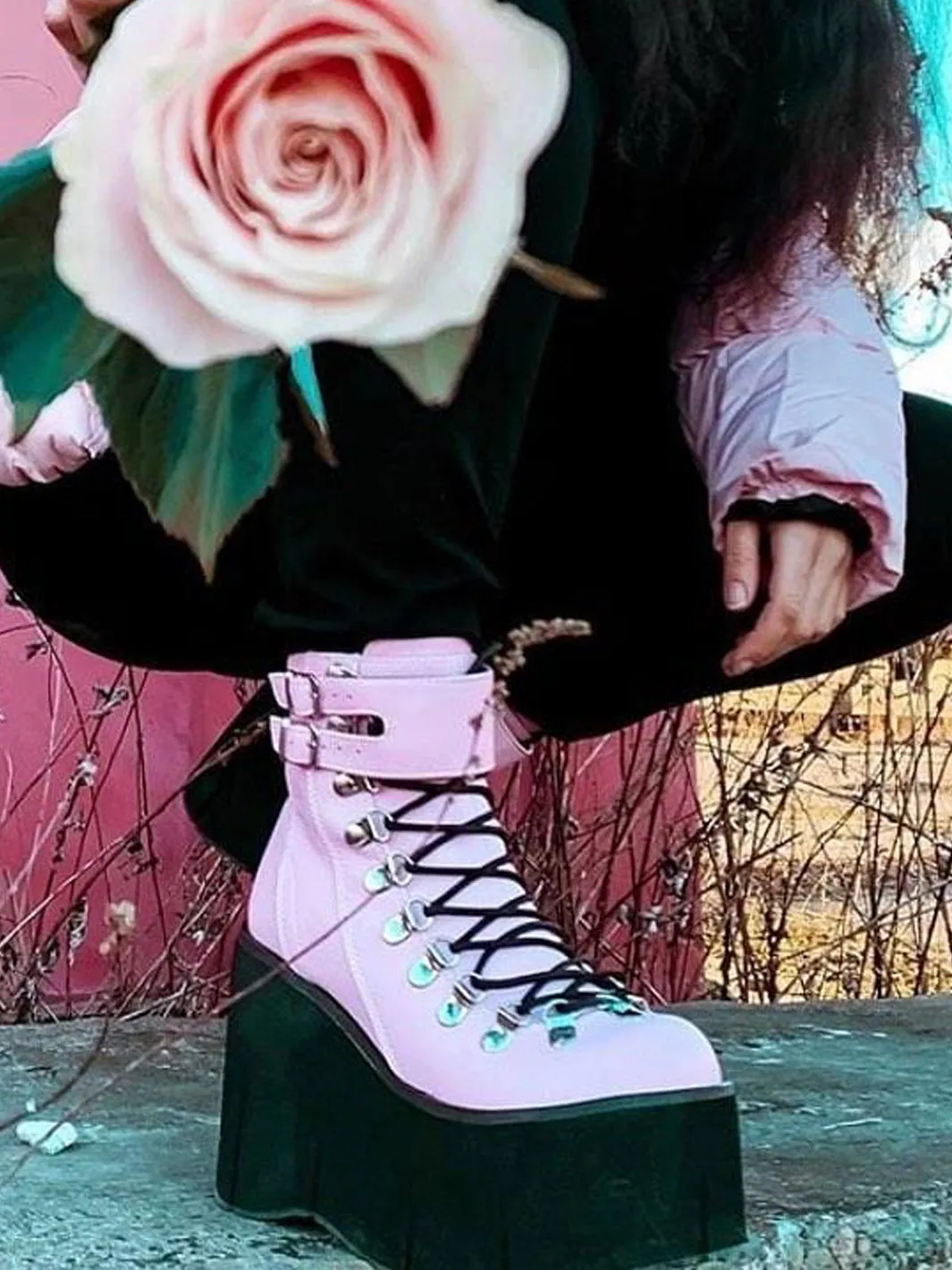 DEMONIA KERA-21 - PINK VEGAN LEATHER ✰ PRE ORDER ✰