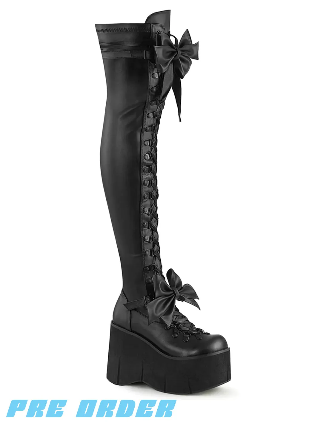 DEMONIA KERA 303 PLATFORM BOOTS - BLACK VEGAN LEATHER ✰ PRE ORDER ✰