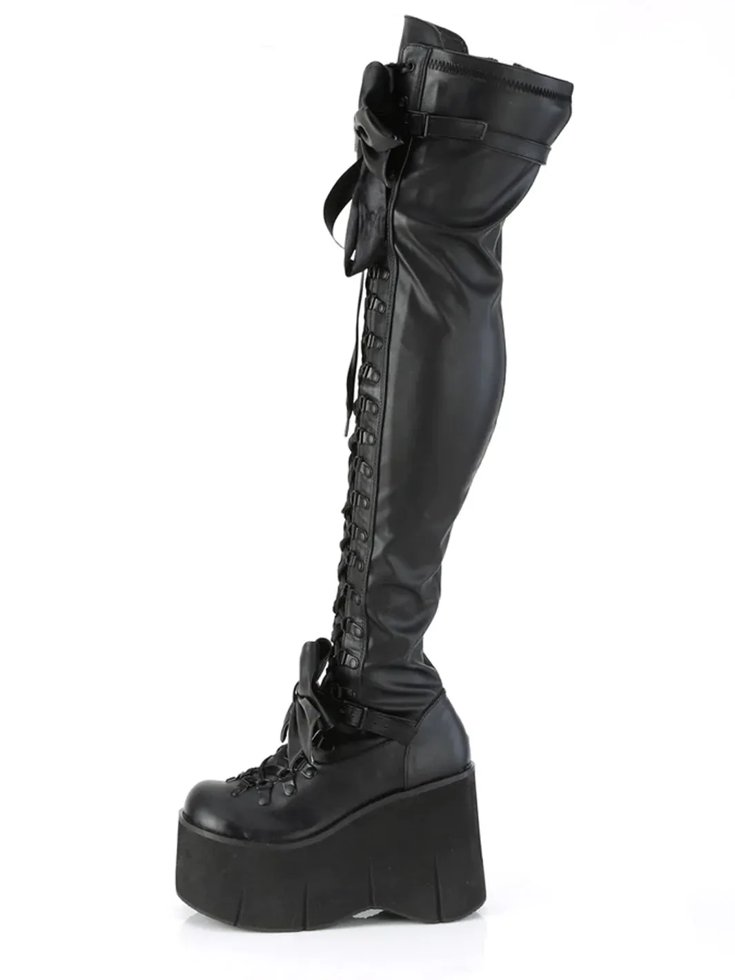 DEMONIA KERA 303 PLATFORM BOOTS - BLACK VEGAN LEATHER ✰ PRE ORDER ✰