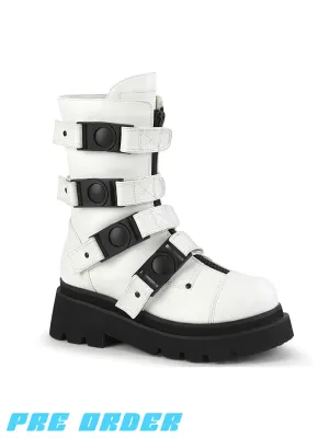 DEMONIA RENEGADE-55 - WHITE VEGAN LEATHER ✰ PRE ORDER ✰