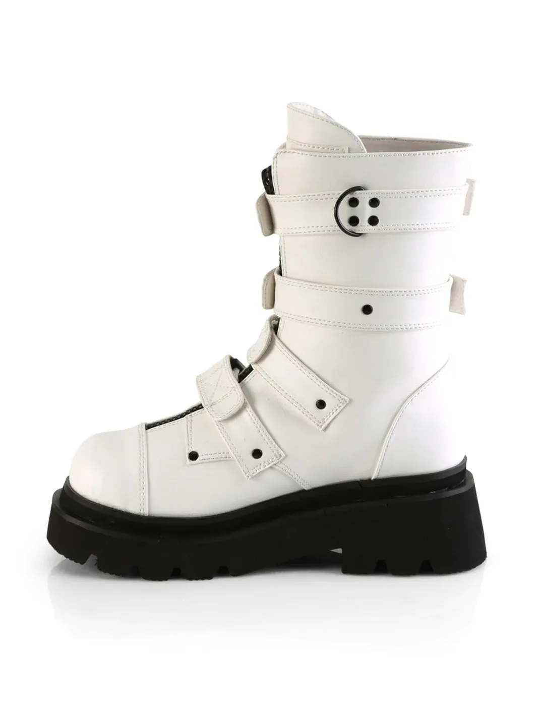 DEMONIA RENEGADE-55 - WHITE VEGAN LEATHER ✰ PRE ORDER ✰
