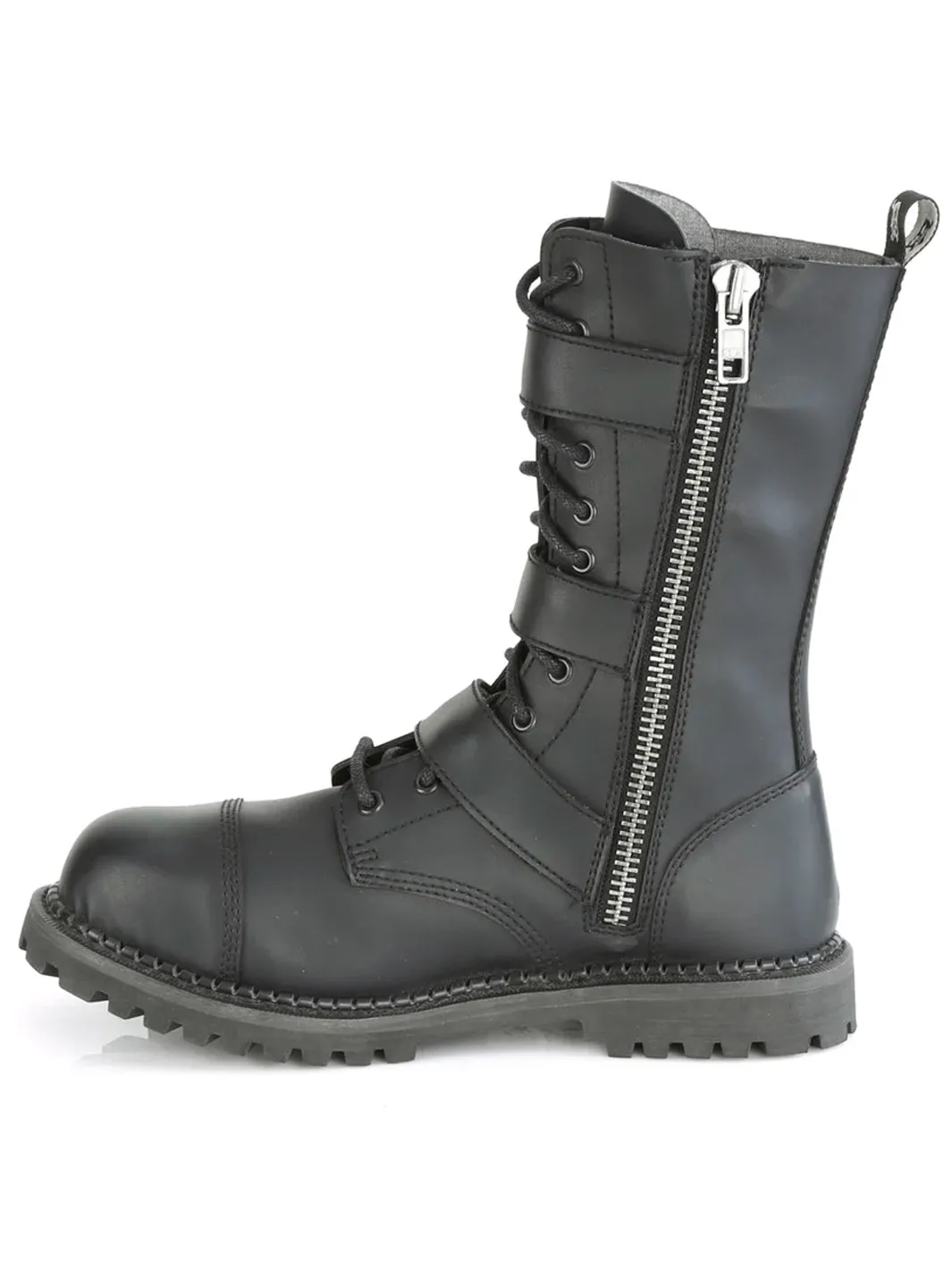 DEMONIA RIOT-12BK - BLACK VEGAN LEATHER ✰ PRE ORDER ✰