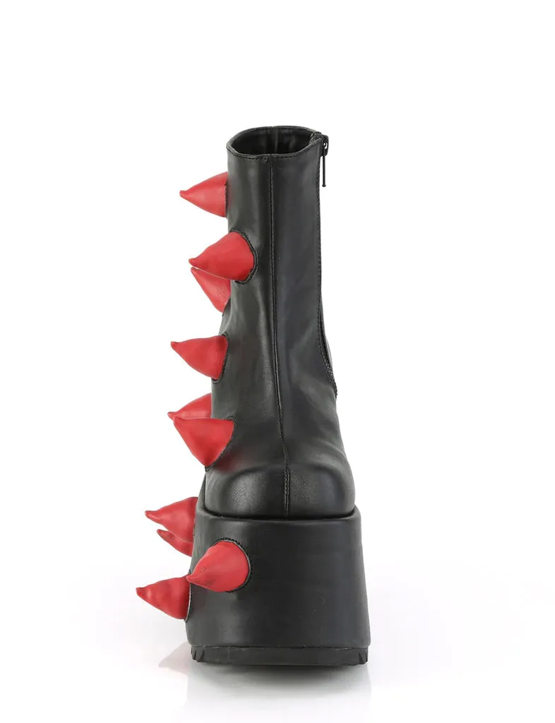 DEMONIA SLAY-77 - BLACK & RED VEGAN LEATHER ✰ PRE ORDER ✰