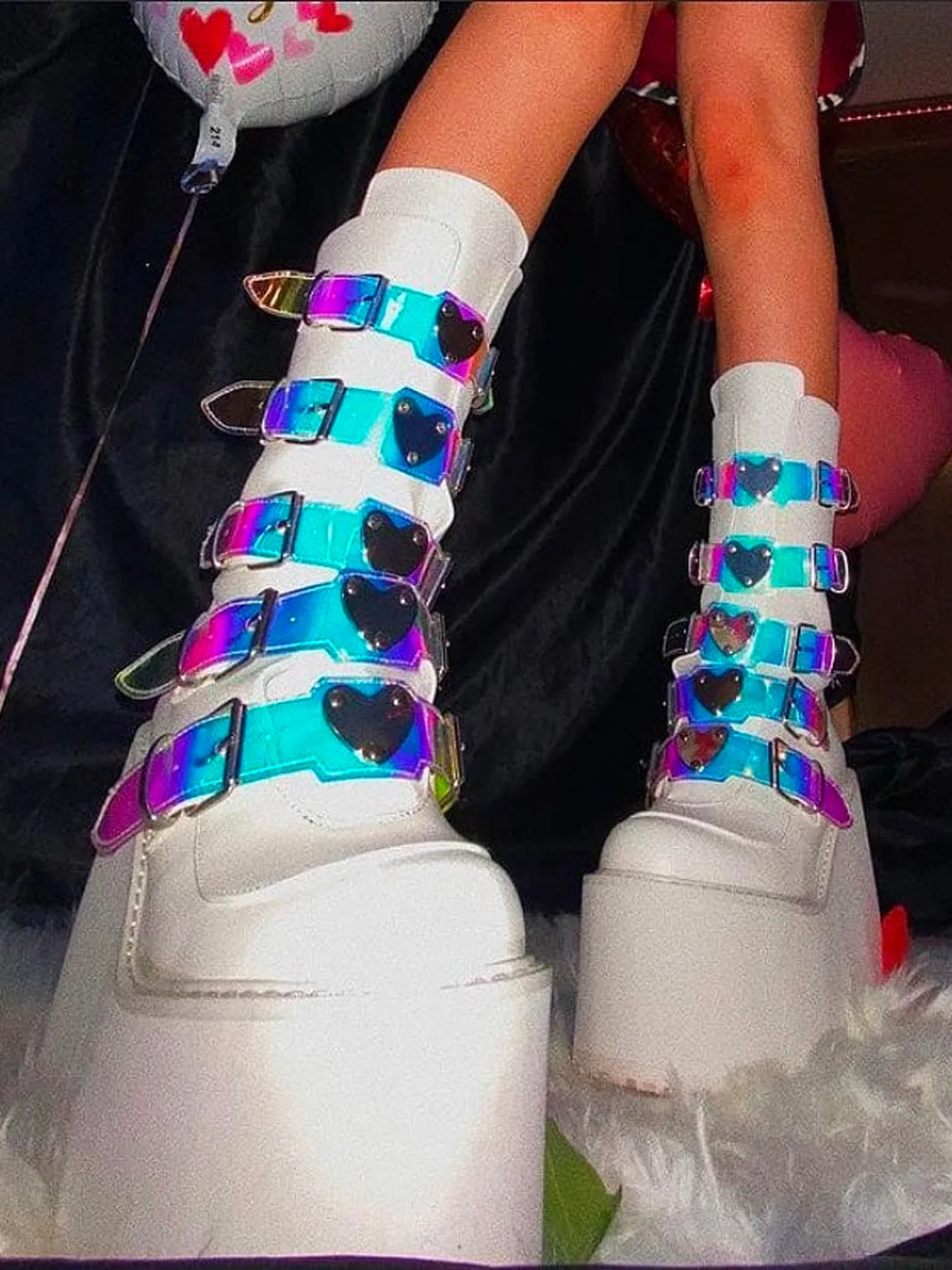 DEMONIA SWING-230 - WHITE VEGAN LEATHER ✰ PRE ORDER ✰