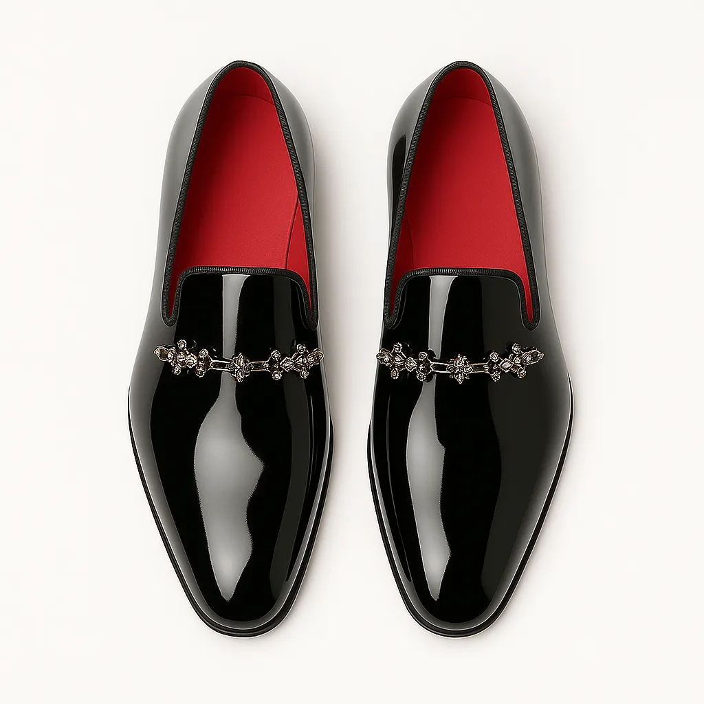 Domoir | Patent Leather Slip-On Loafers