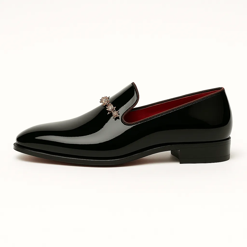 Domoir | Patent Leather Slip-On Loafers
