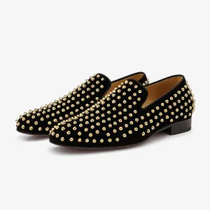 Domoir | Studded Leather Loafers with Spikes