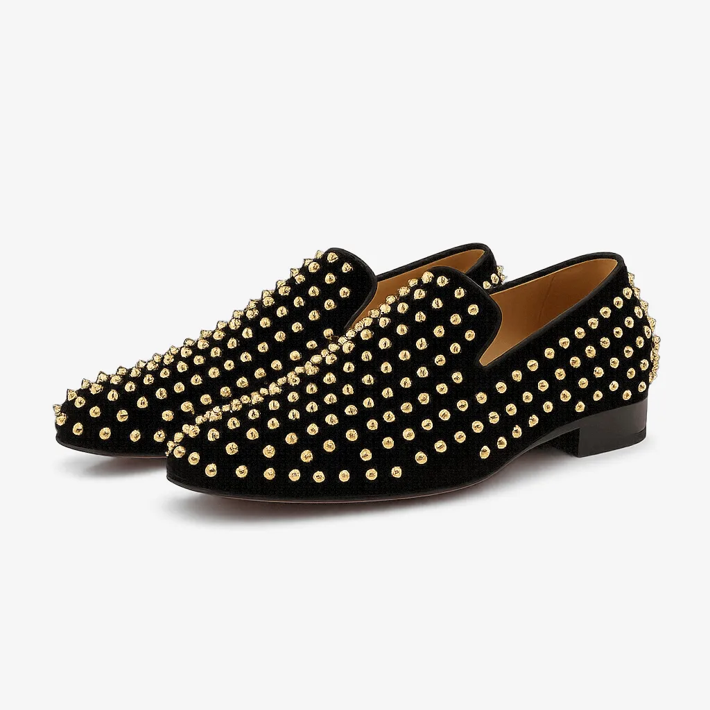 Domoir | Studded Leather Loafers with Spikes