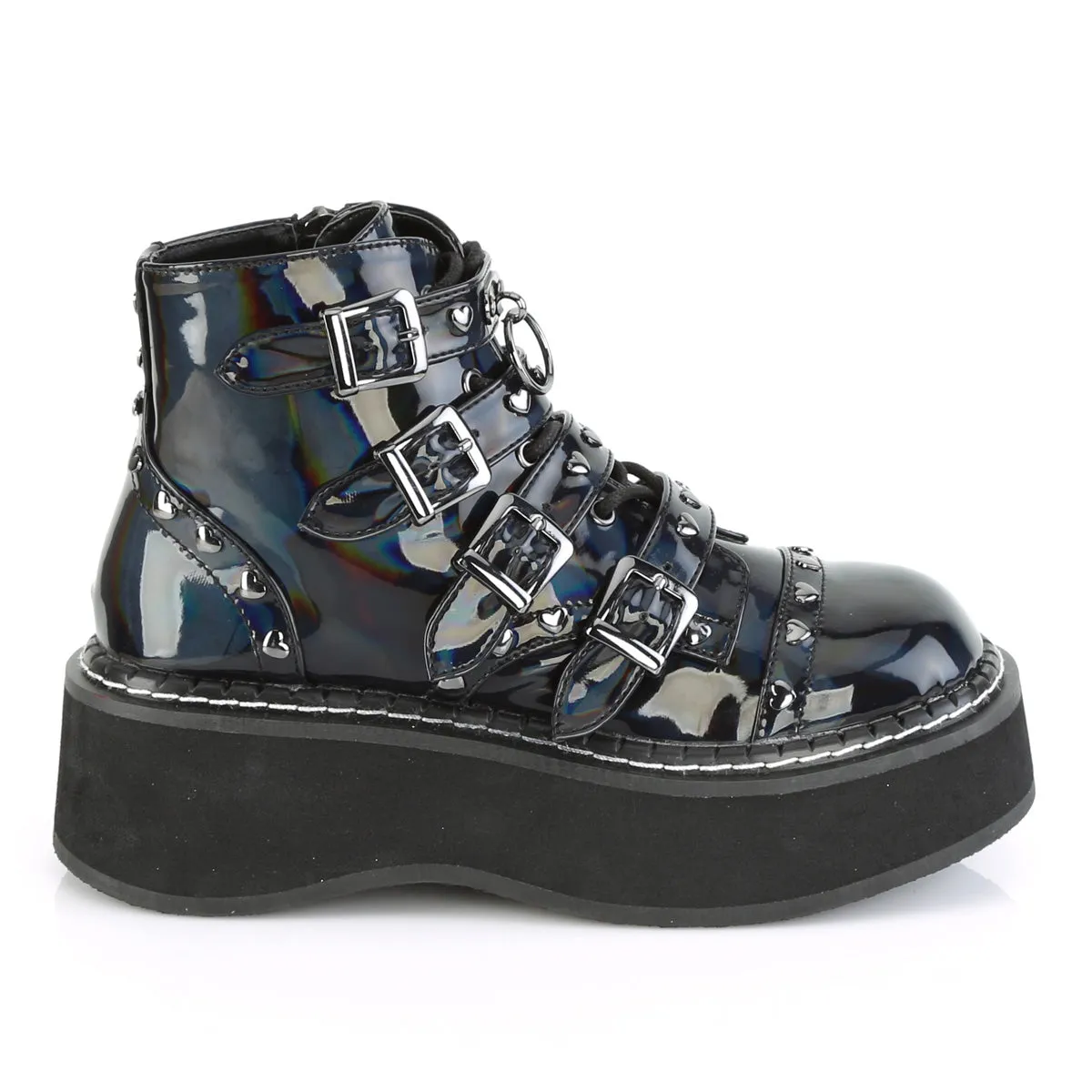 EMILY-315  Black Hologram Vegan Leather