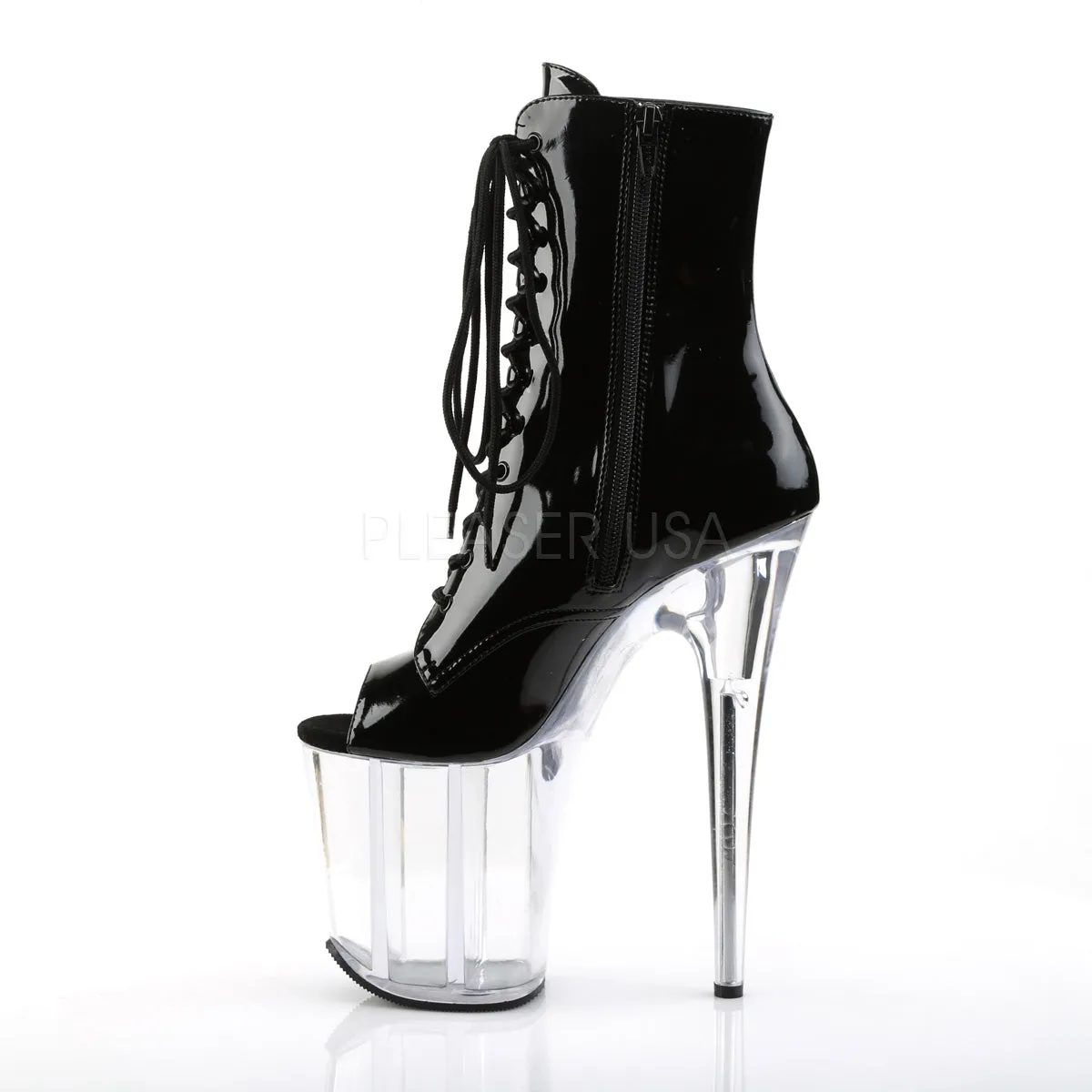 FLAMINGO-1021  Black Patent/Clear