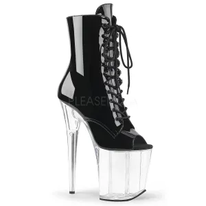 FLAMINGO-1021  Black Patent/Clear