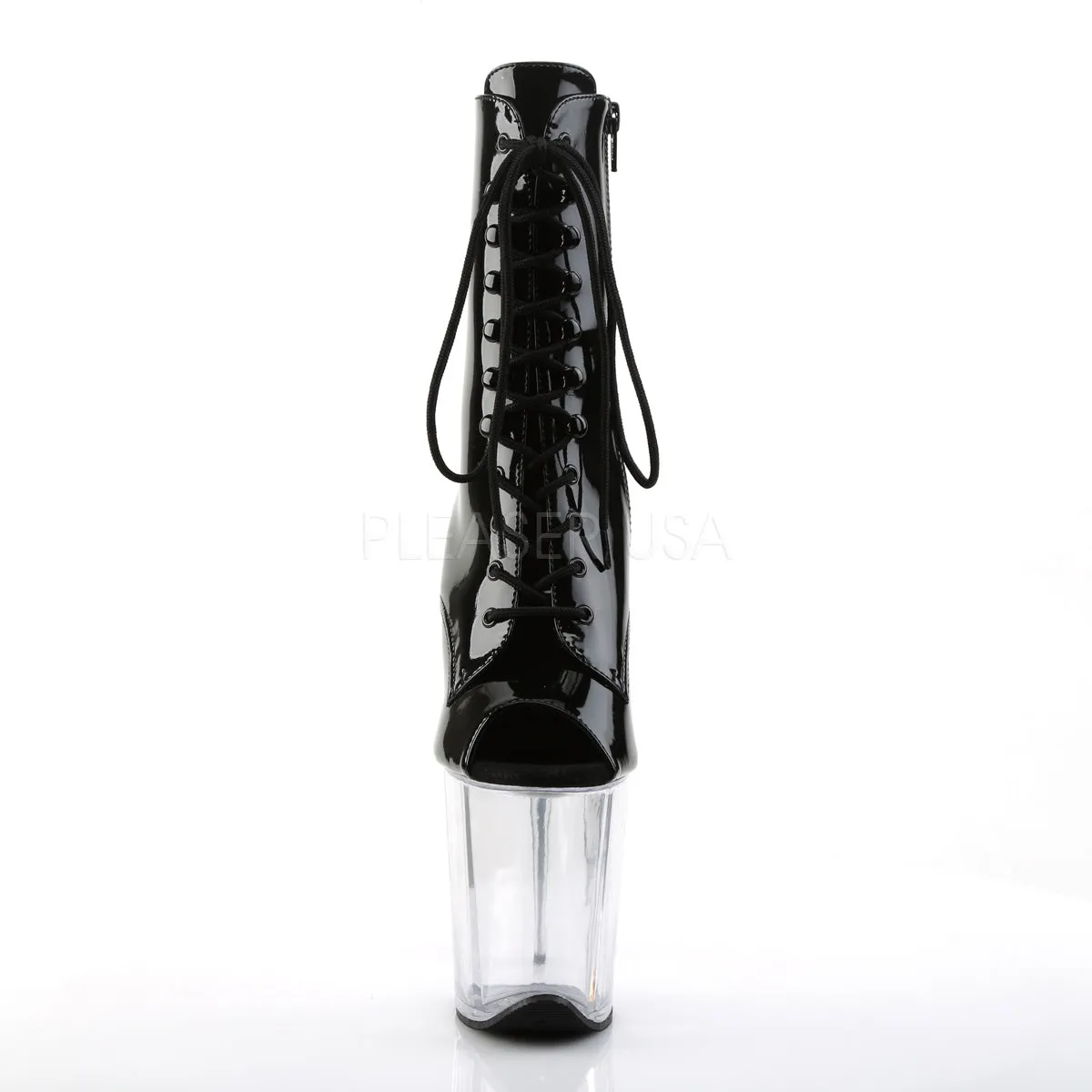 FLAMINGO-1021  Black Patent/Clear