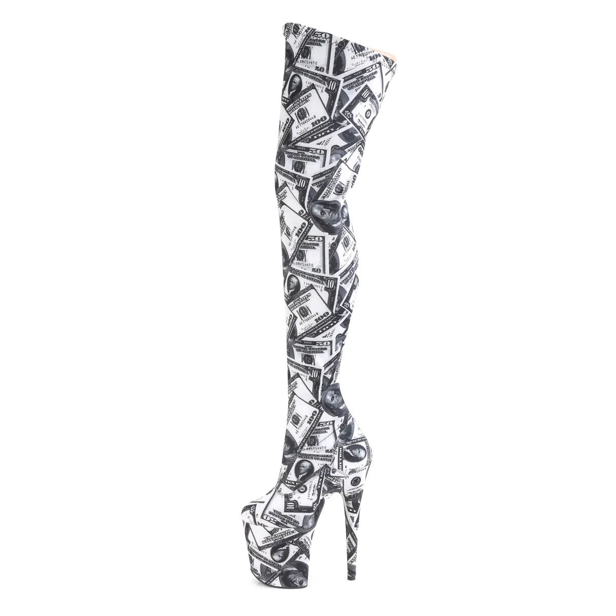 FLAMINGO-3000DP  White-Black Stretch Fabric/White-Black Fabric