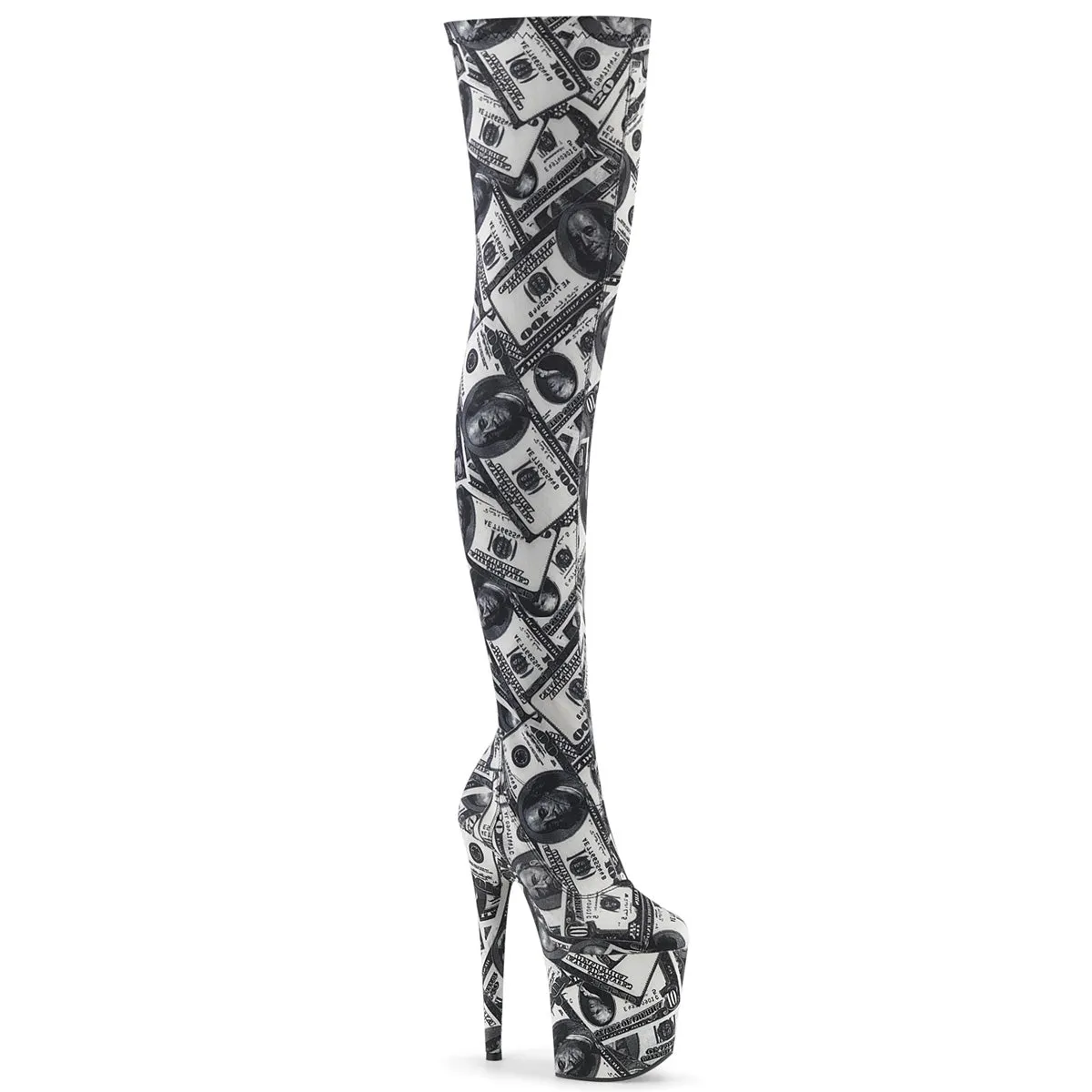 FLAMINGO-3000DP  White-Black Stretch Fabric/White-Black Fabric