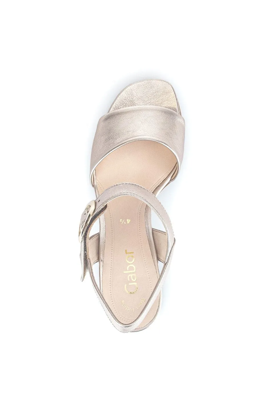 Gabor Strappy Heeled Sandal in Gold