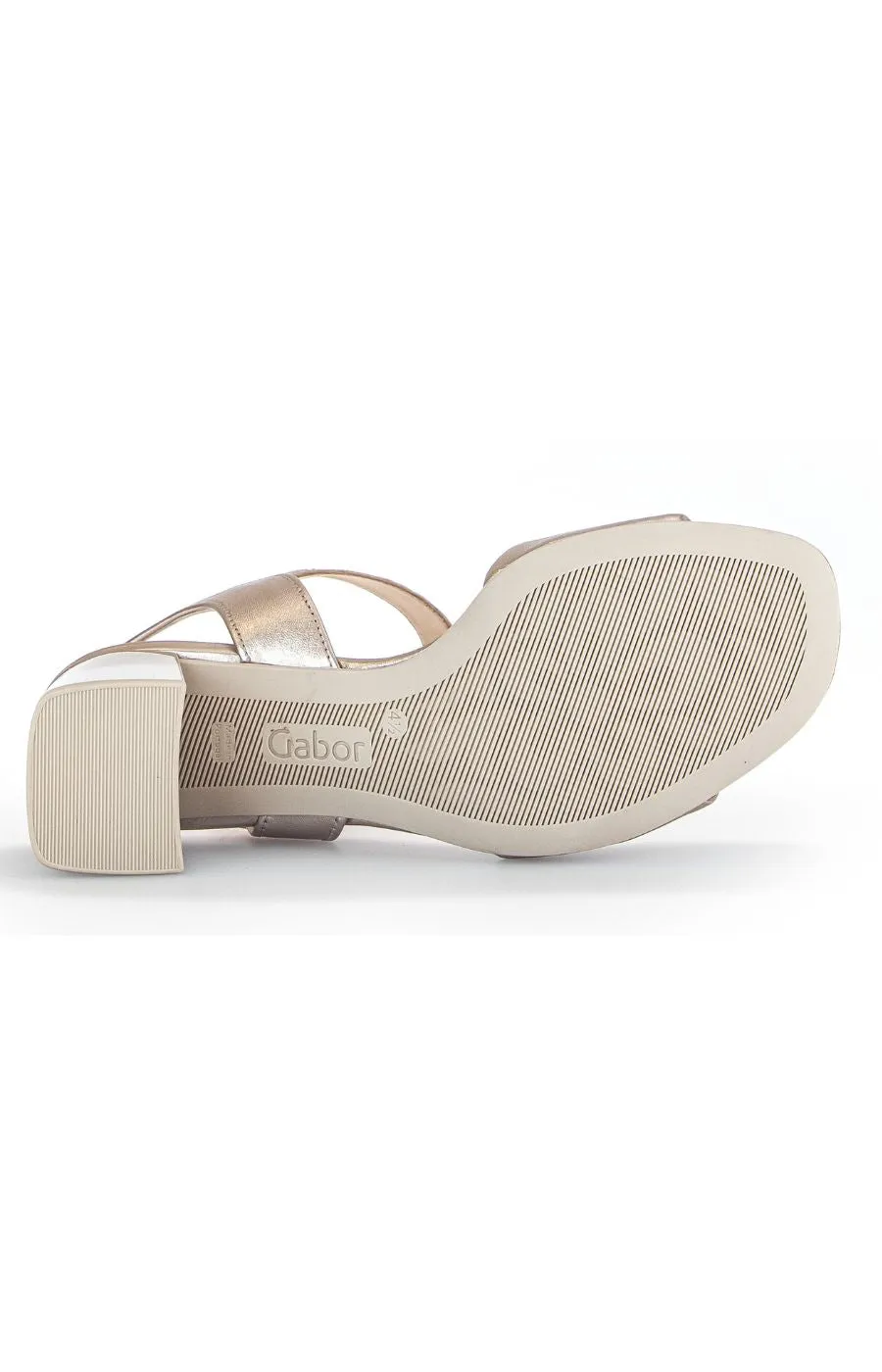 Gabor Strappy Heeled Sandal in Gold