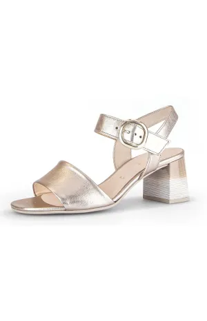 Gabor Strappy Heeled Sandal in Gold