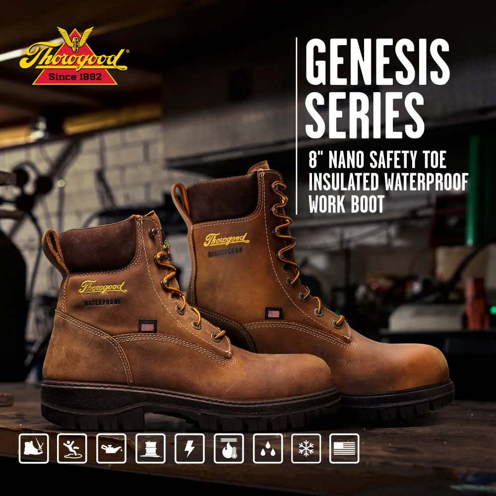 Genesis 8″ Chestnut – Nano Safety Toe - Insulated - 804-4259