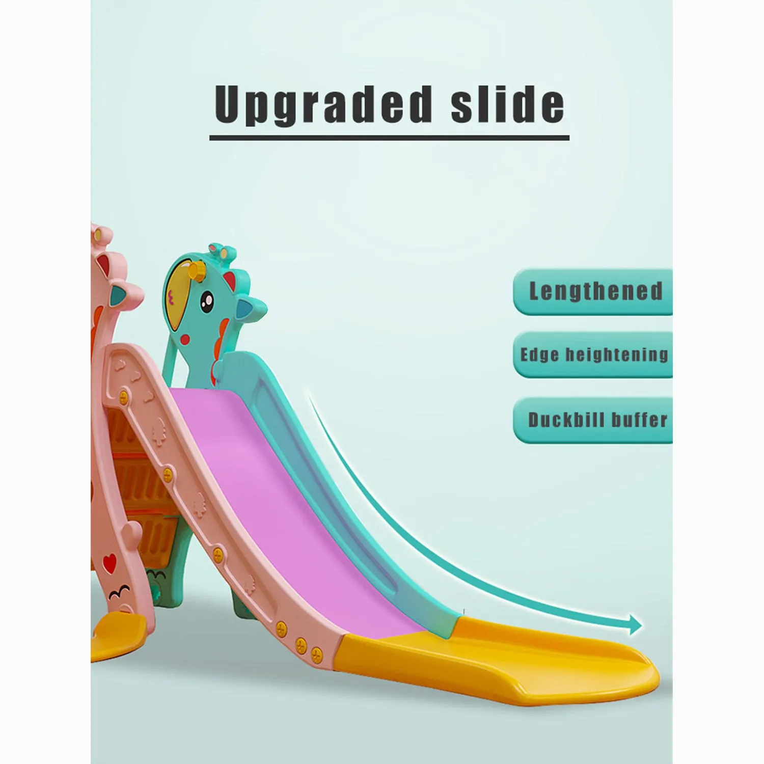 Giraffe 5-in-1 Kids Slide & Swing Set | Football | Basketball Hoop | Ring Toss