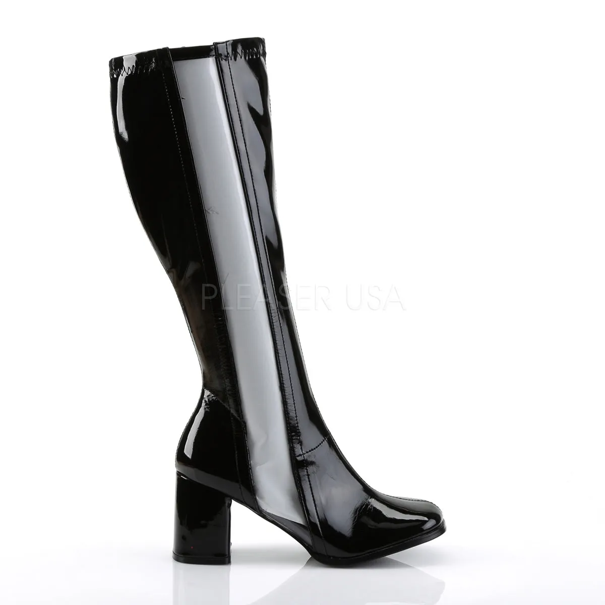 GOGO-303  Black Str Patent-Clear Tpu