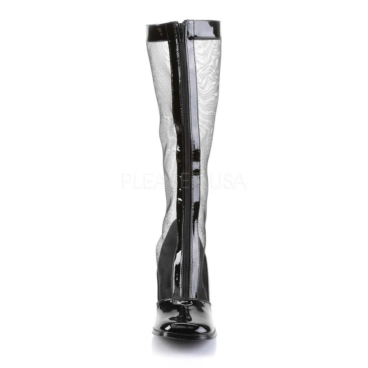GOGO-307  Black Str Patent-Mesh