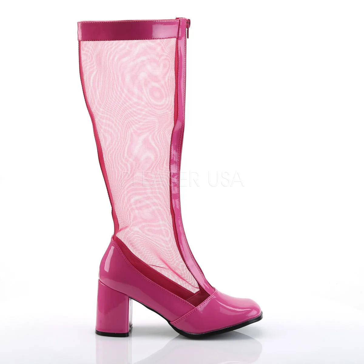 GOGO-307  HotPink Str Patent-Mesh