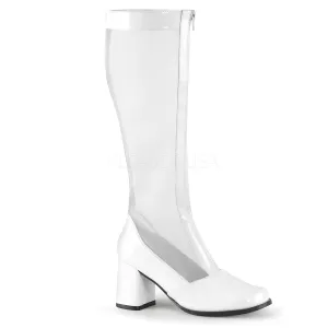 GOGO-307  White Str Patent-Mesh