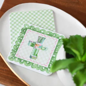 Green Everlasting Cross Paper Coasters